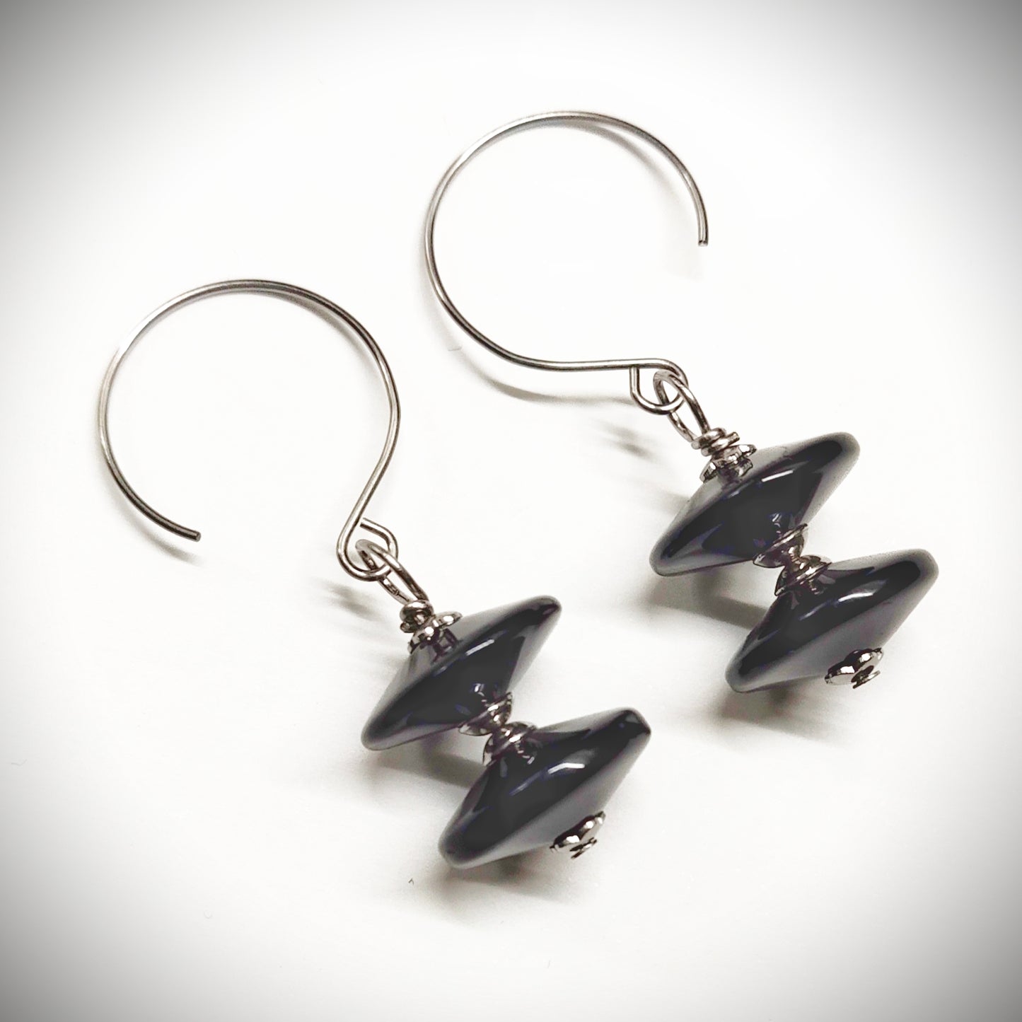 Black statement earrings